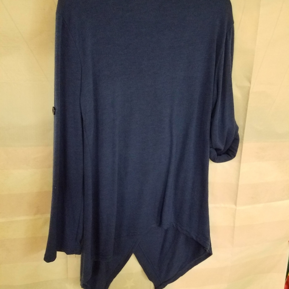 Cowl Neck Layered Sweater XXL Blue - Picture 7 of 9